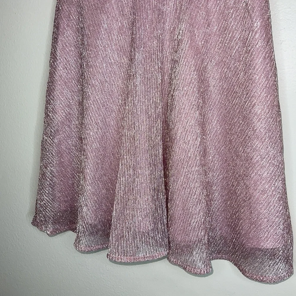 The Children's Place Girls Metallic Rose Gold Haze Cold Shoulder Dress Size 6